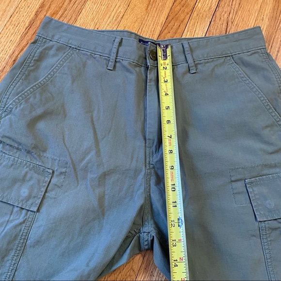 Men's LEVI'S Khaki Flat Front Cotton Cargo Shorts 30 White Tab Ripstop - Picture 5 of 9